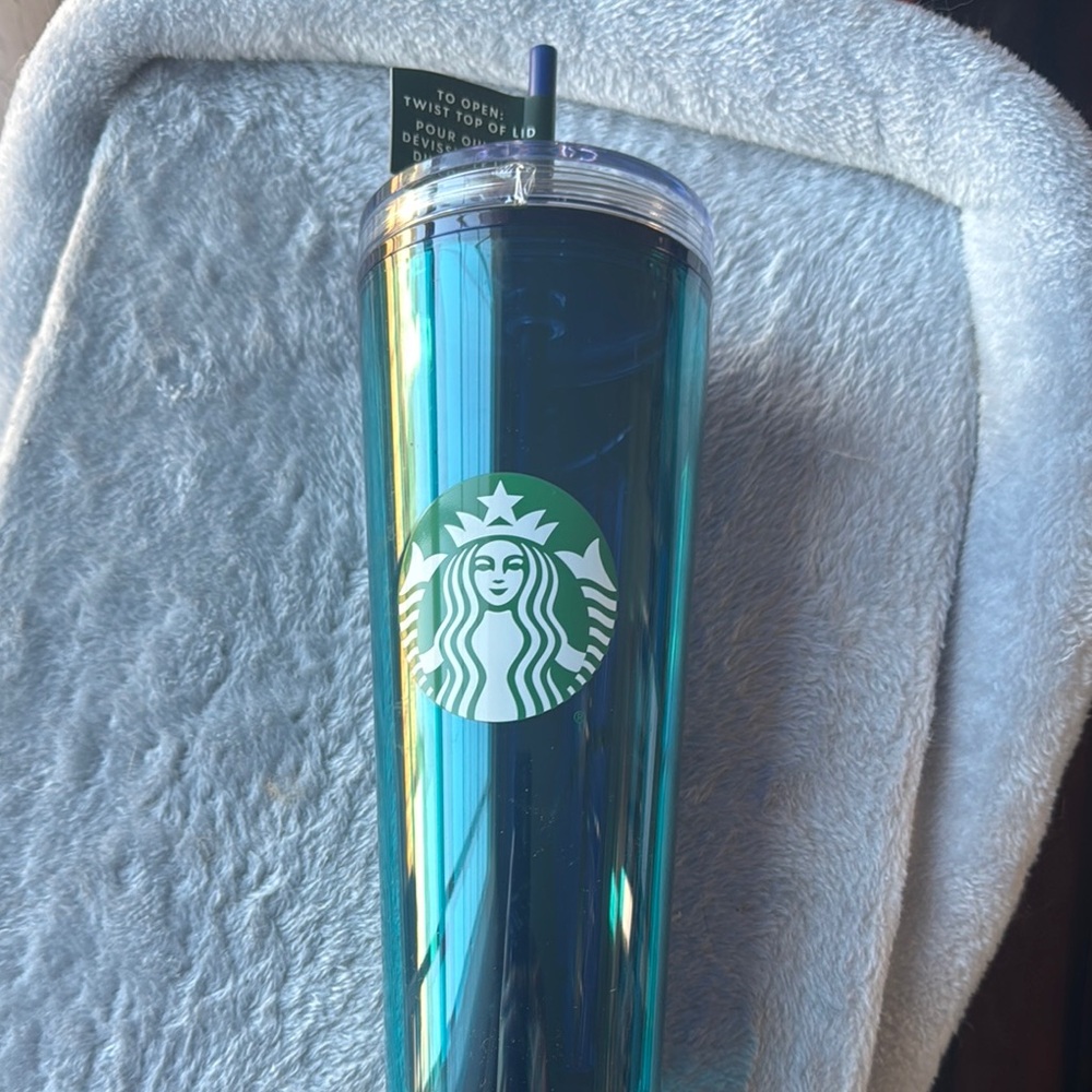Starbucks Teal Decorate your own lid Tumbler with straw Brand New NeverOpened